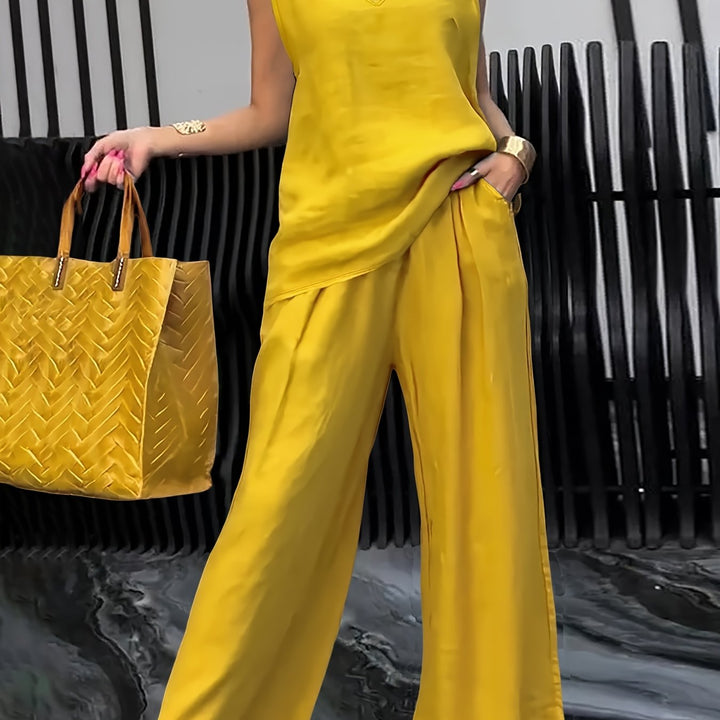 Kalia | Zweiteiliges Freizeitset mit ärmellosem Top und weitem Hosen