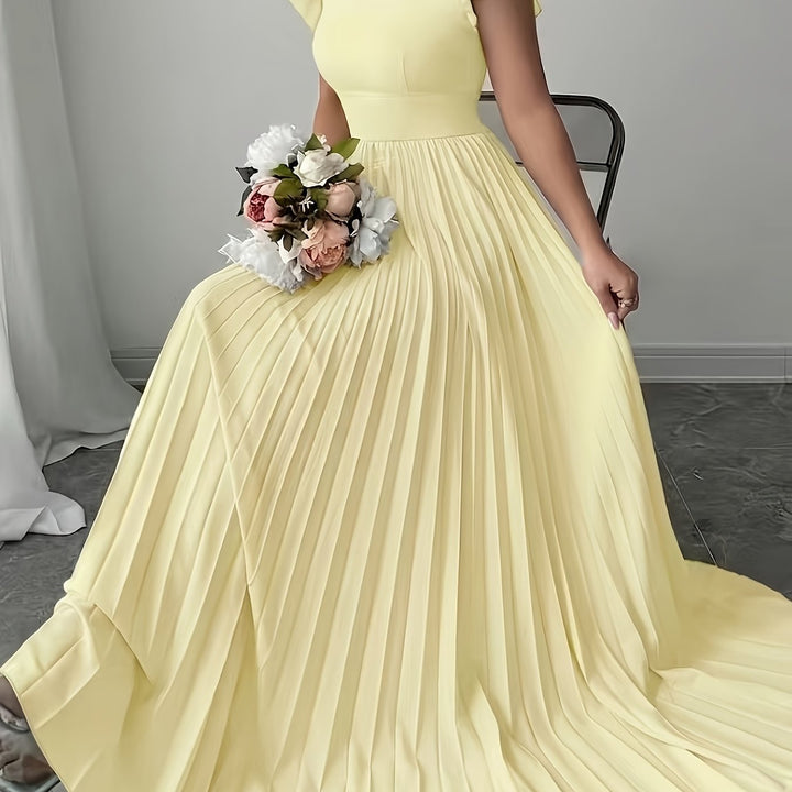 Oxeris | Langes Floral Kleid mit Falten und zeitloser Eleganz