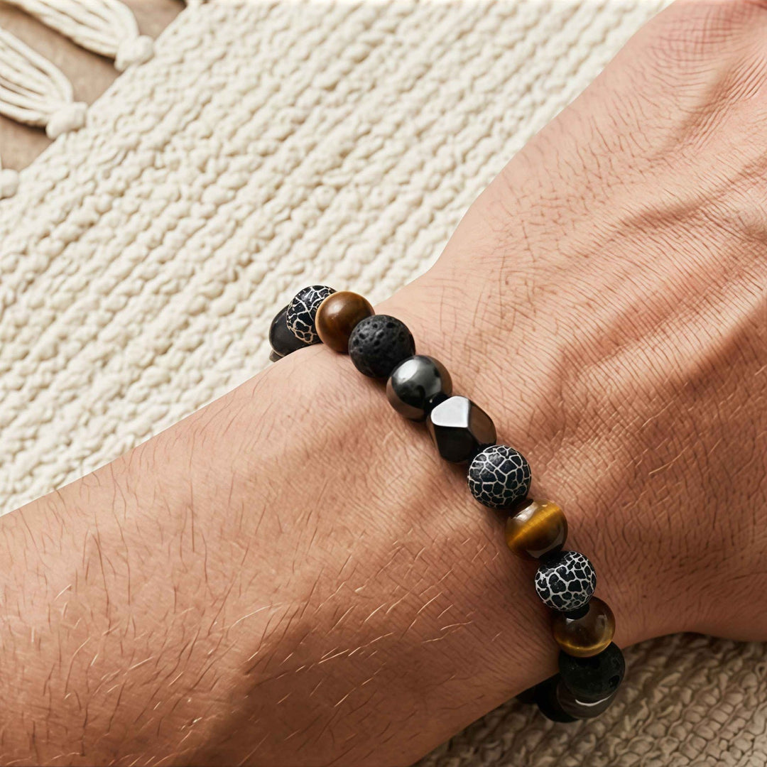 Korevane | Handgefertigtes Herrenarmband aus Naturstein und Hämatit