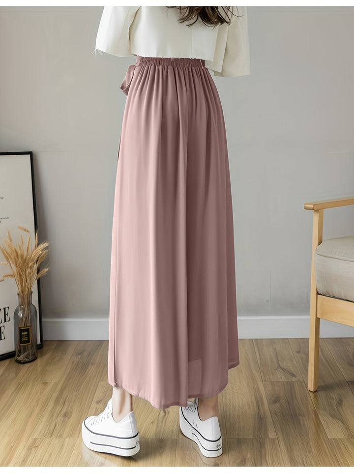 Caexine | Weitbeinige Hose mit Falten und Eleganter Schnitt