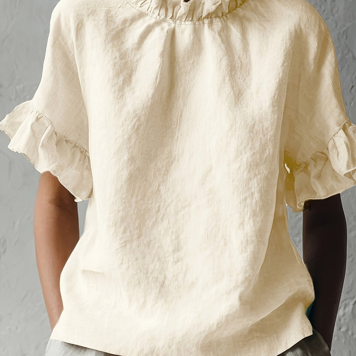Yuna | Einfarbige Casual-Bluse mit Eleganter Kragen