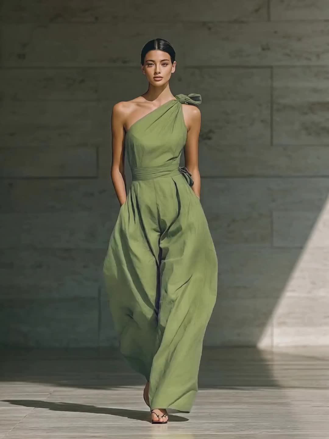 Juveth | Eleganter Ein-Schulter-Overall mit Weitem Bein und Definierter Taille