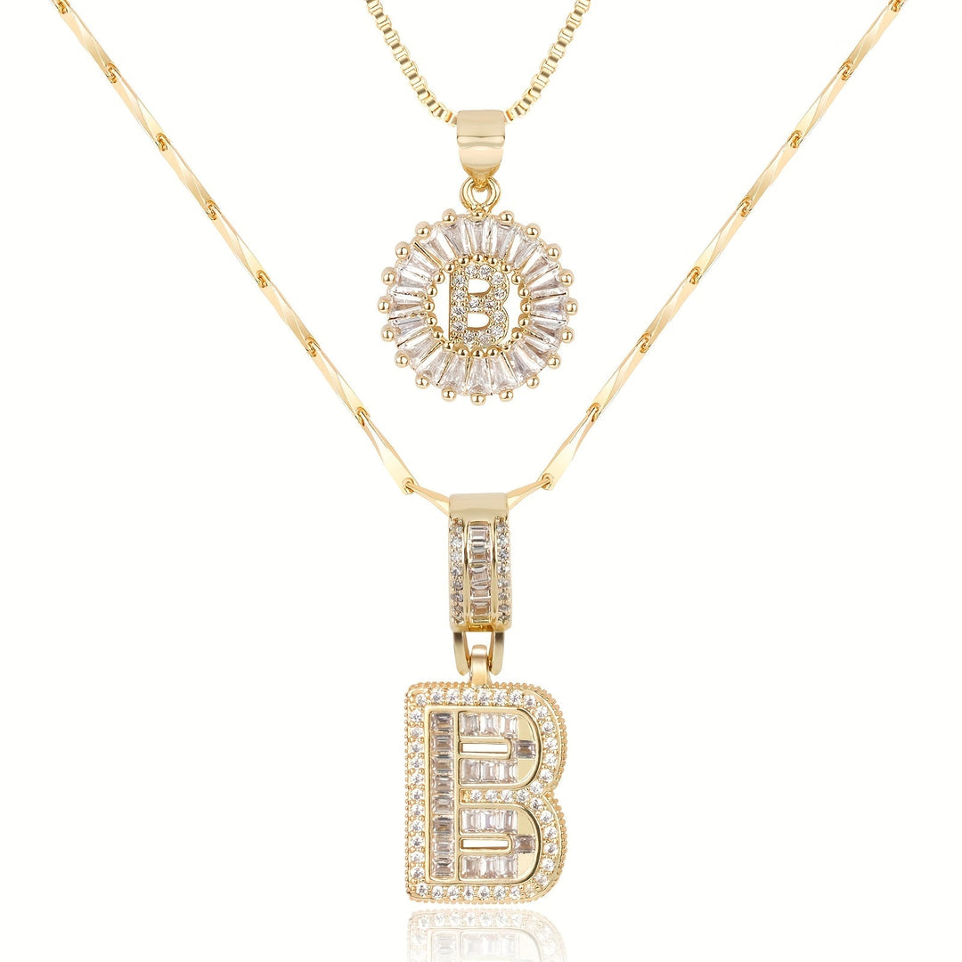 Primrose | Initialen-Halsketten mit 14k Diamanten (2 Stück)