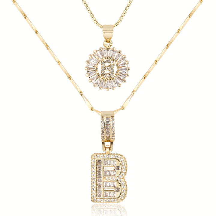 Primrose | Initialen-Halsketten mit 14k Diamanten (2 Stück)