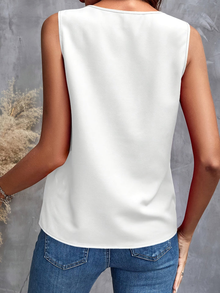 Ruthiclave | Elegante ärmellose Bluse mit V-Ausschnitt und sophistischer Fall