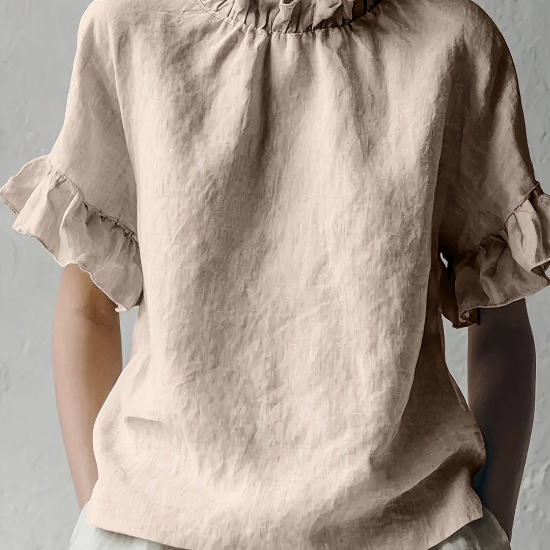 Yuna | Einfarbige Casual-Bluse mit Eleganter Kragen