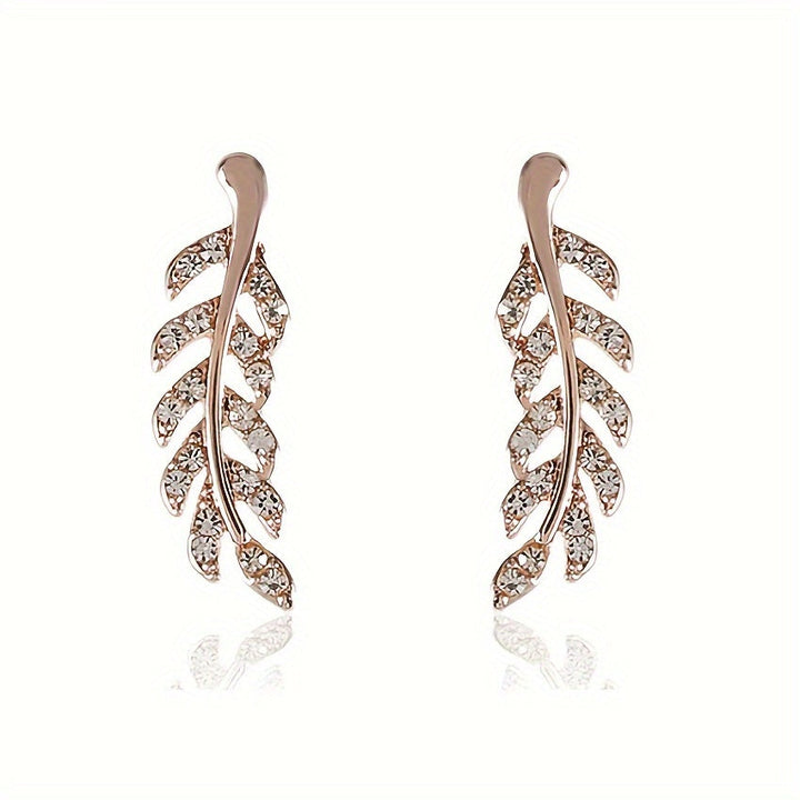 Hensleyra | Elegante Blattohrringe mit Hohldesign und goldener Oberfläche