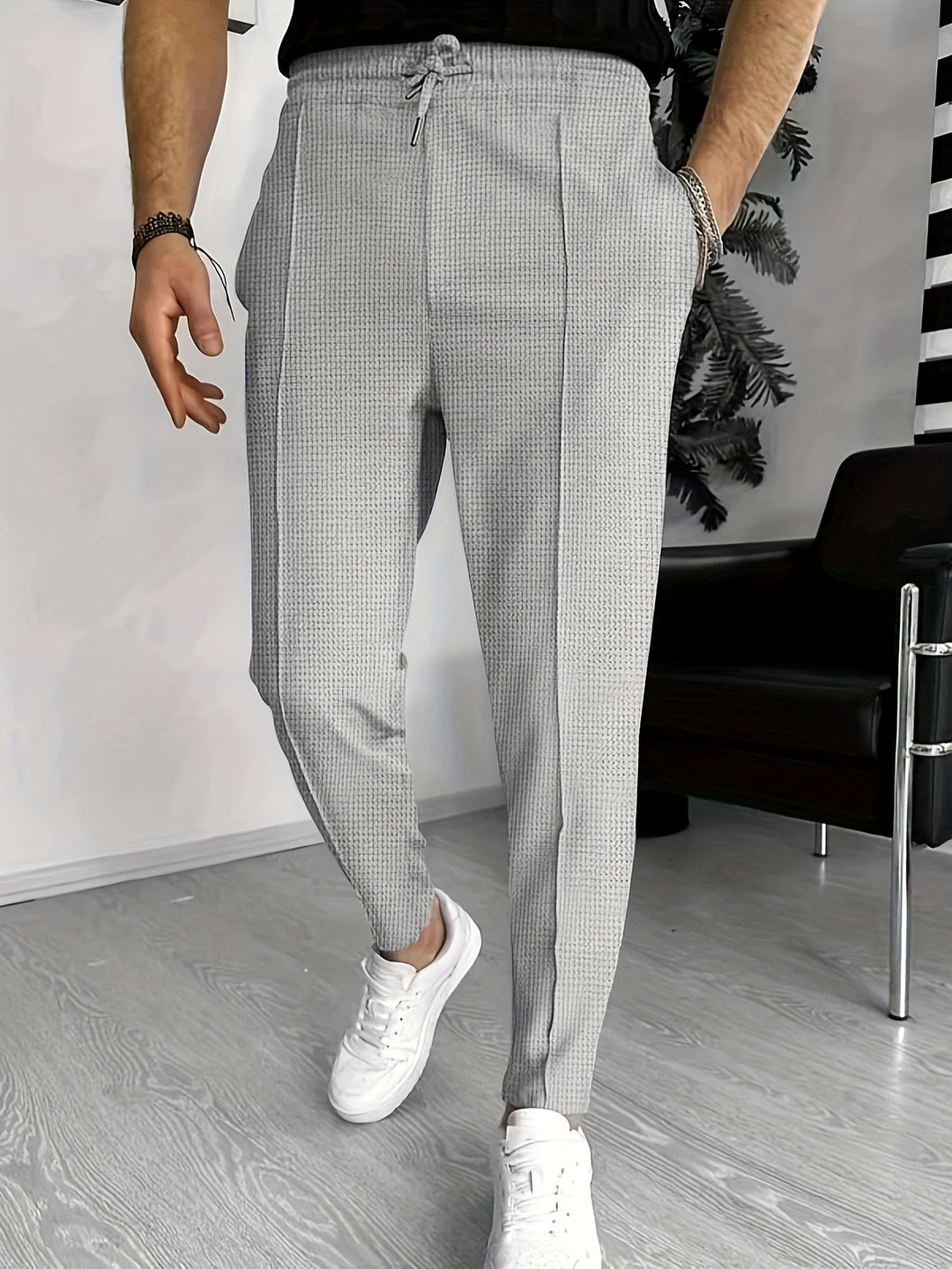 Yaxolt | Texturierte Hose mit Relaxed Fit und maximalem Komfort