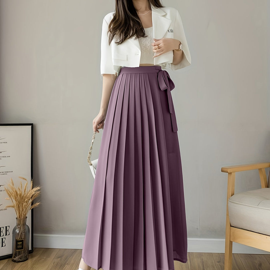 Caexine | Weitbeinige Hose mit Falten und Eleganter Schnitt