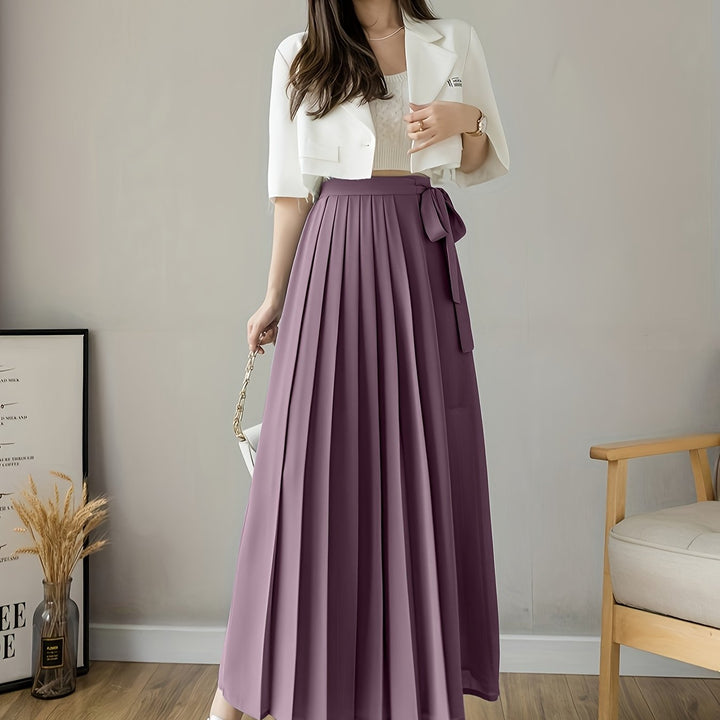Caexine | Weitbeinige Hose mit Falten und Eleganter Schnitt