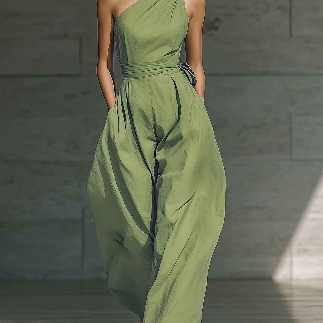 Juveth | Eleganter Ein-Schulter-Overall mit Weitem Bein und Definierter Taille