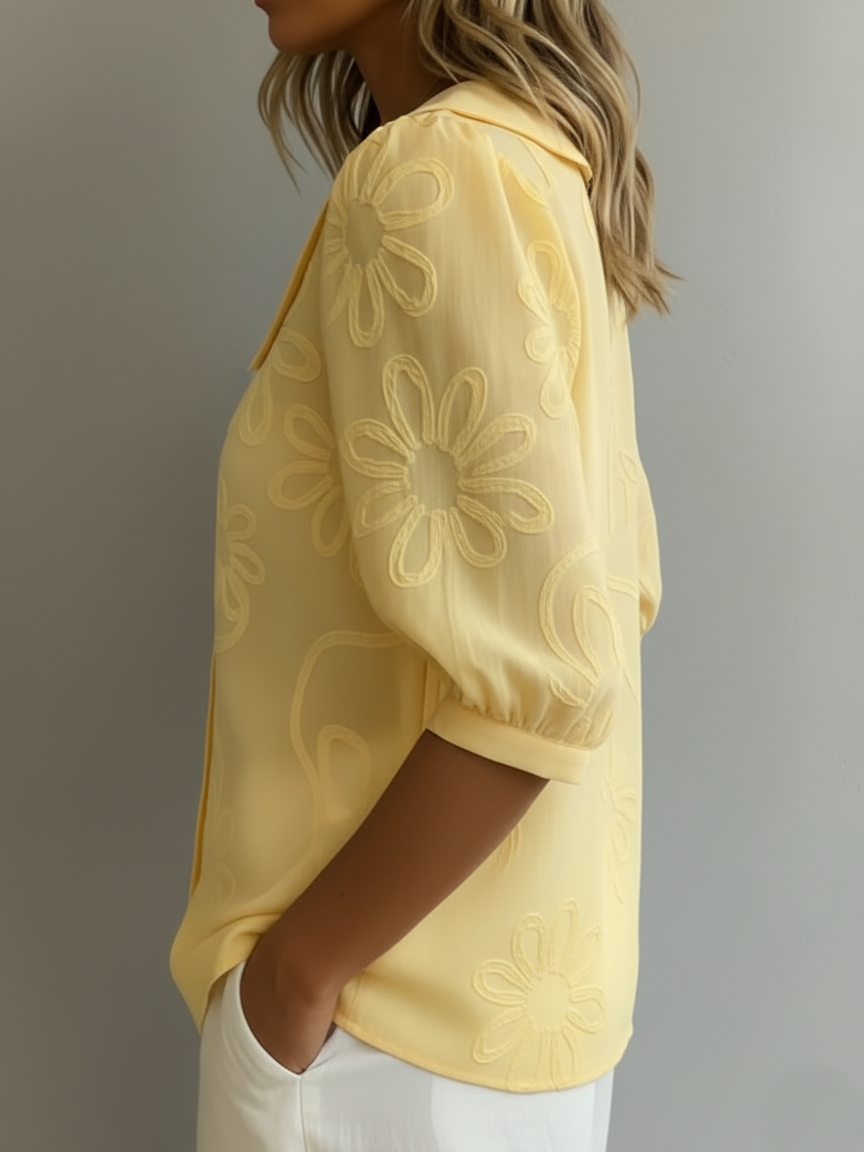 Gavira | Leichte Bluse mit floraler natürlicher Eleganz
