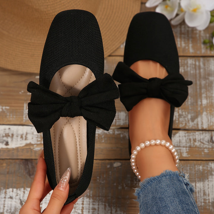 Neria | Atmungsaktive Flache Schuhe für Damen mit Dekorativem Schleife
