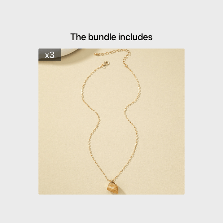 Taria | Minimalistische Halskette mit unregelmäßigem Anhänger aus 14K vergoldetem Material