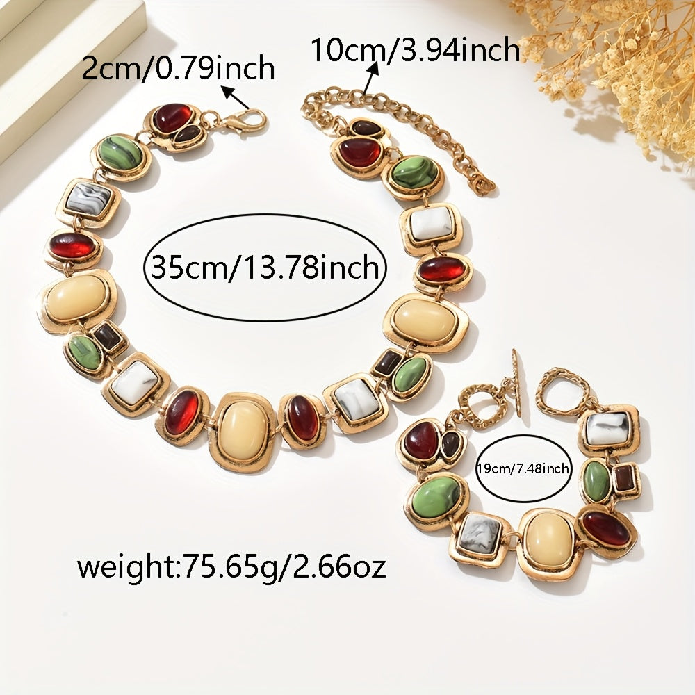 Graevis | Bohemisches Set aus Halskette und Armband mit multikulturellem Design