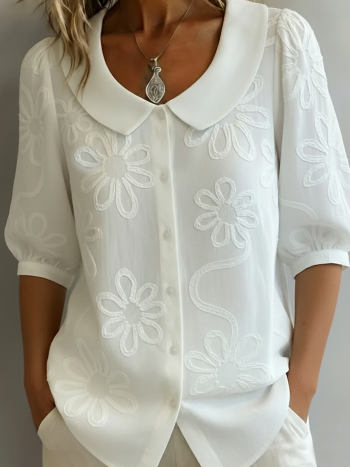 Gavira | Leichte Bluse mit floraler natürlicher Eleganz