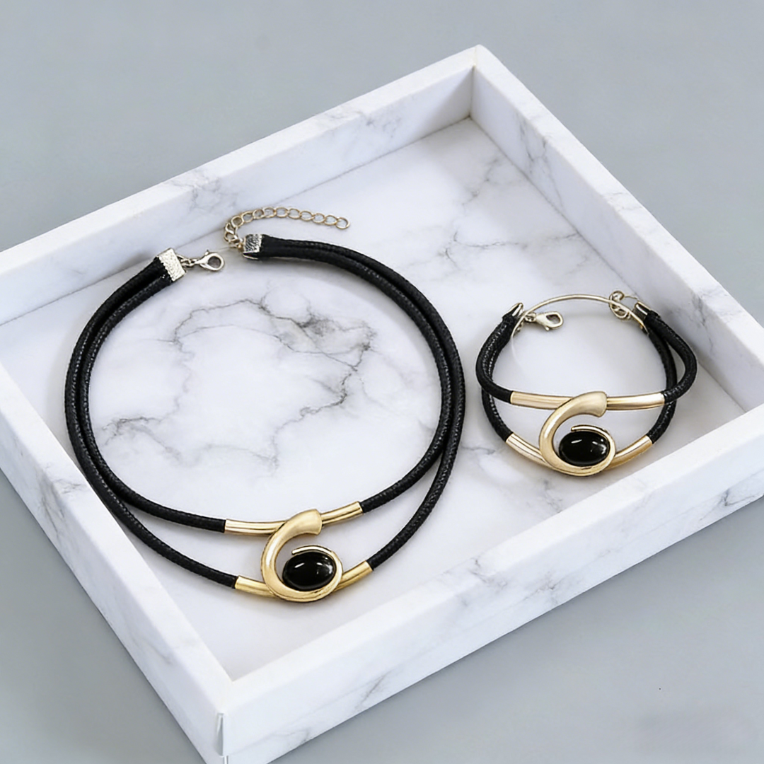 Suri  | Vintage Boho Halsketten- und Armband-Set