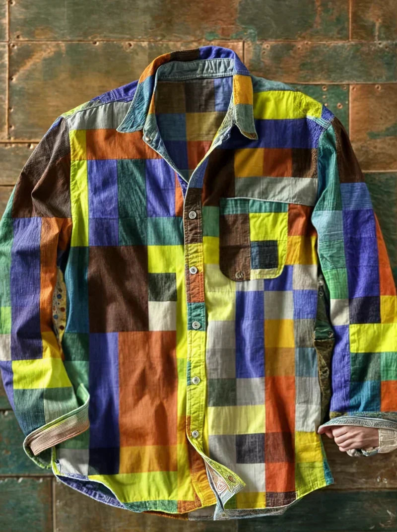 Grant | Premium-Patchwork-Hemd – Einzigartiger Stil und bequeme Passform.