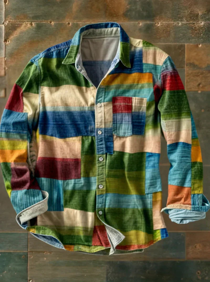 Grant | Premium-Patchwork-Hemd – Einzigartiger Stil und bequeme Passform.
