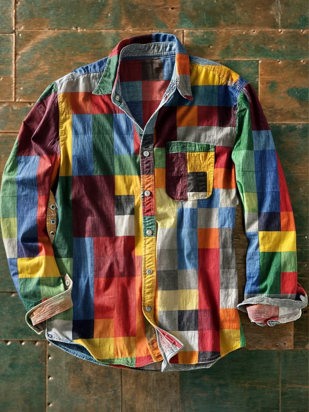 Grant | Premium-Patchwork-Hemd – Einzigartiger Stil und bequeme Passform.