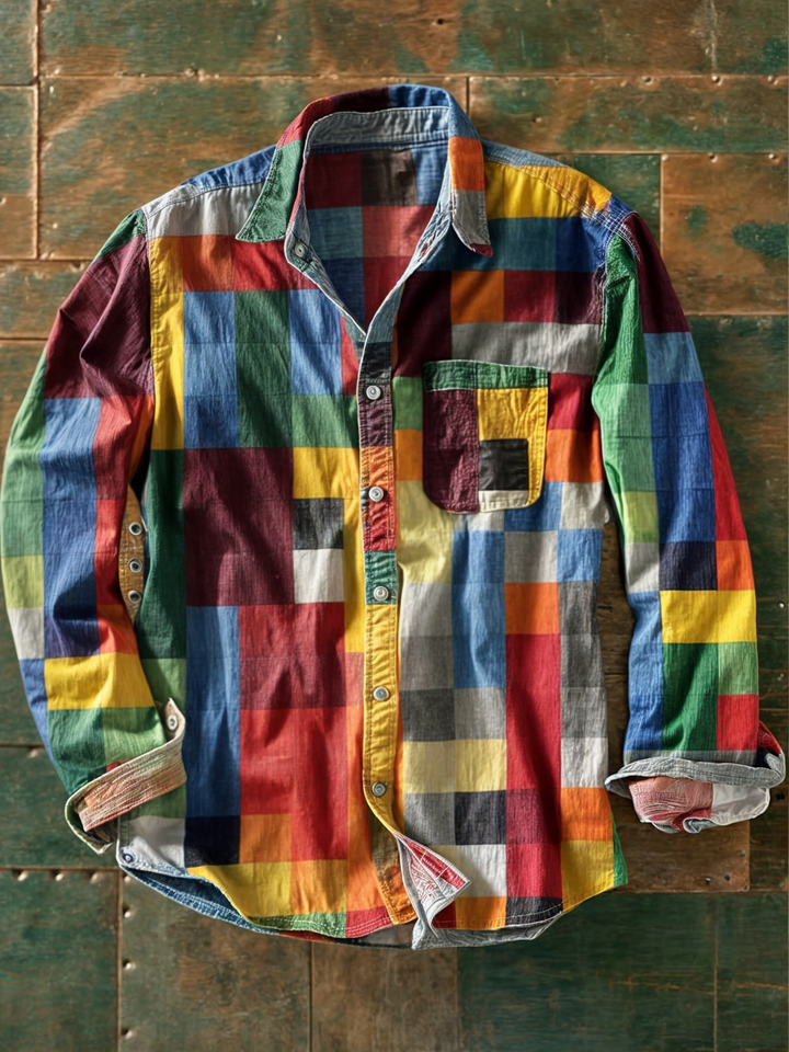 Grant | Premium-Patchwork-Hemd – Einzigartiger Stil und bequeme Passform.