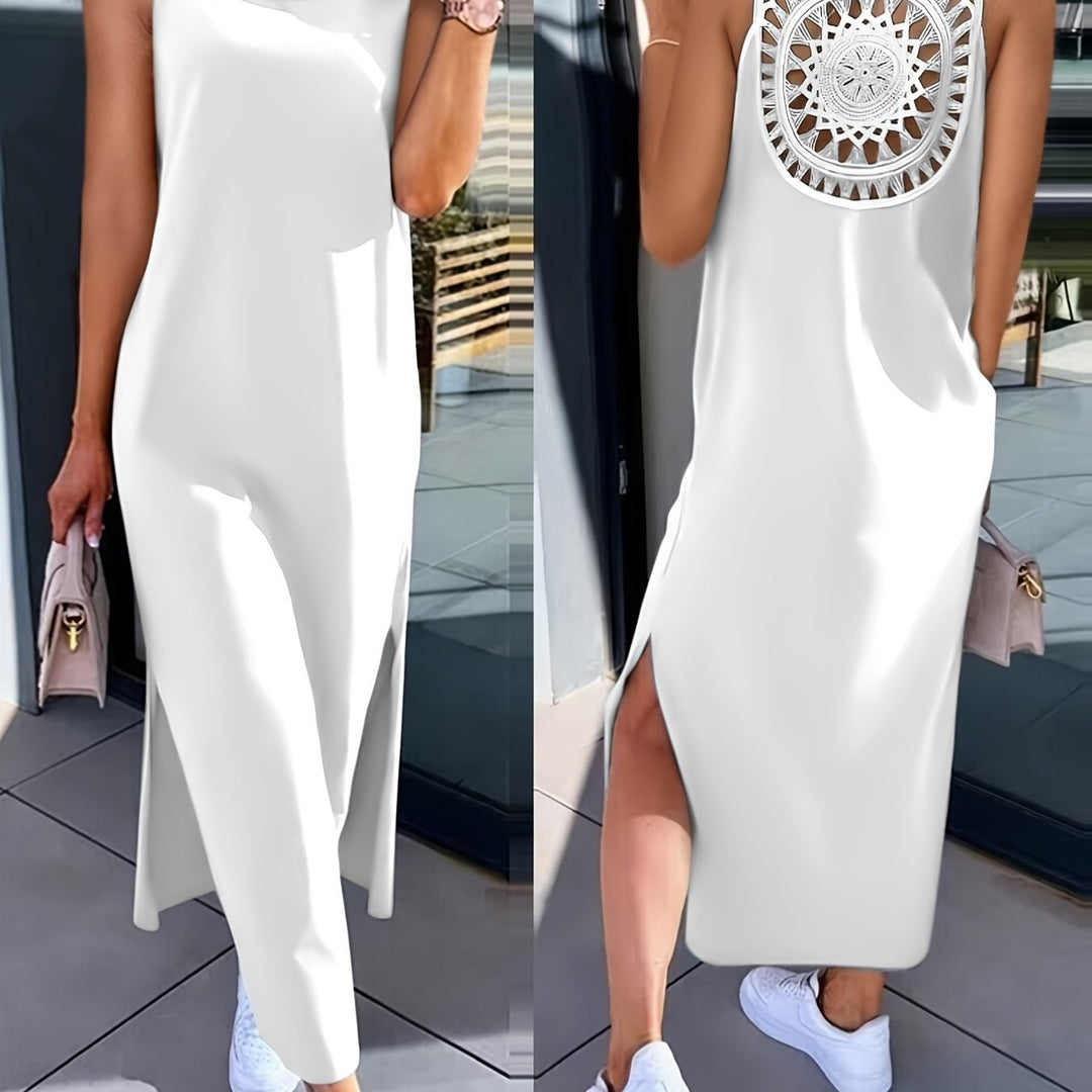 Umaira | Ärmelloses Kleid mit Spitze und Offener Rückseite