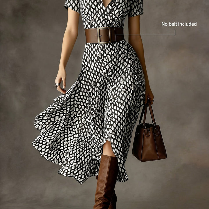 Orly | Midi Kleid mit floralem Muster im eleganten Retro-Stil