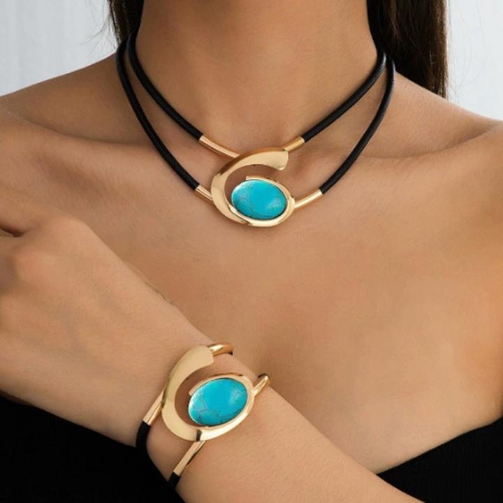 Suri  | Vintage Boho Halsketten- und Armband-Set