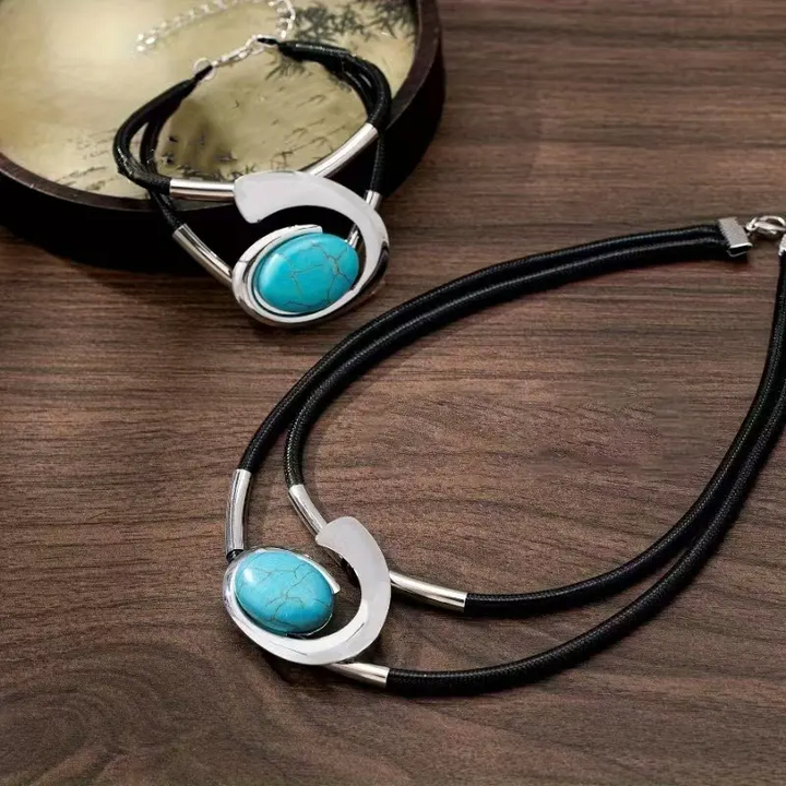 Suri  | Vintage Boho Halsketten- und Armband-Set
