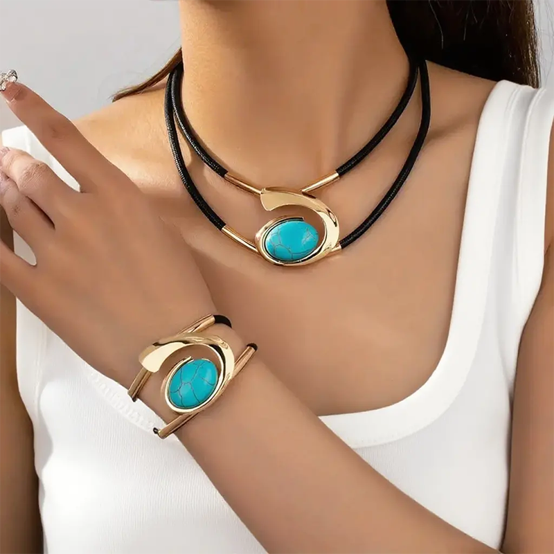 Suri  | Vintage Boho Halsketten- und Armband-Set