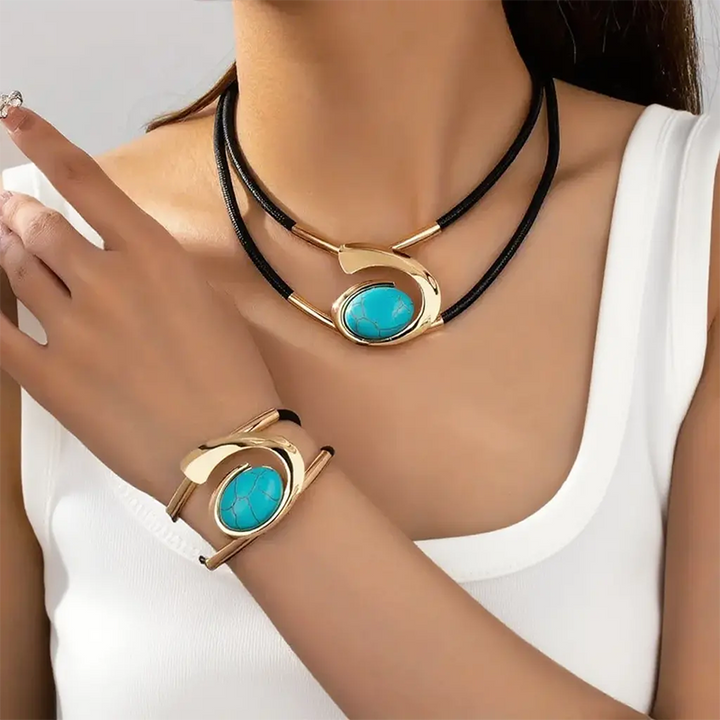 Suri  | Vintage Boho Halsketten- und Armband-Set