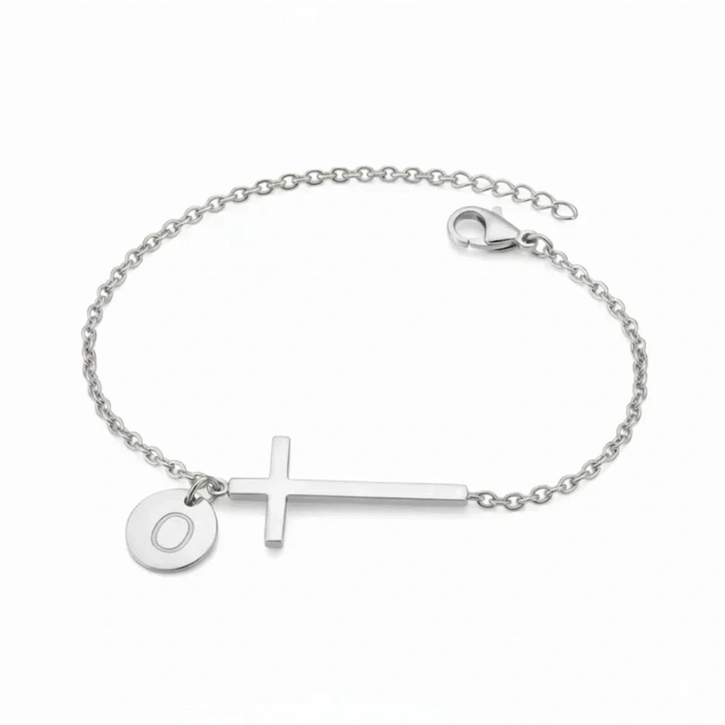 Elodryn | Personalisiertes Kreuz und Initialien Armband