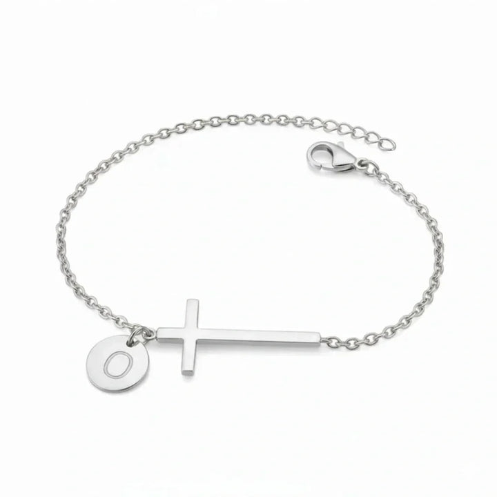 Elodryn | Personalisiertes Kreuz und Initialien Armband