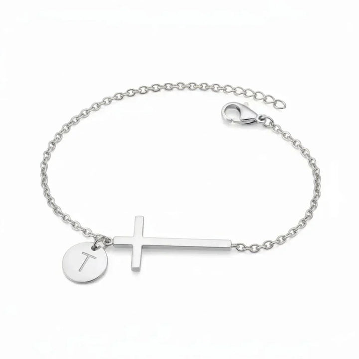 Elodryn | Personalisiertes Kreuz und Initialien Armband