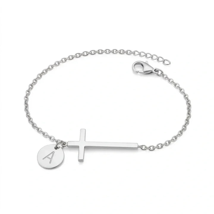 Elodryn | Personalisiertes Kreuz und Initialien Armband